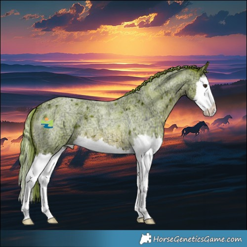 Horse Color:Watercolor Red Ice Roan Splash 