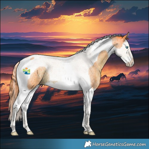 Horse Color:Watercolor Liver Red Roan Splash Tobiano
