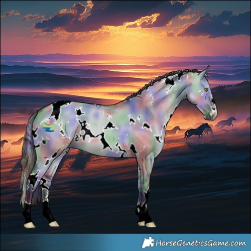 Horse Color:Nacre White Spotted Grullo Chinchilla 