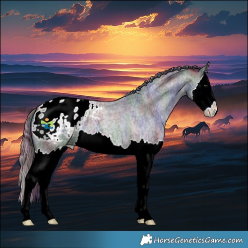 Horse Color:Nacre Blue Chinchilla Roan Splash Blanket 