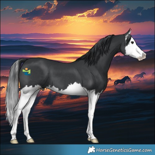 Horse Color:Black Chinchilla Splash 