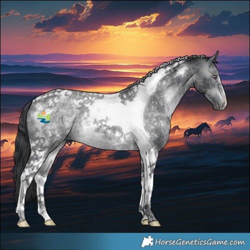 Horse Color:Brown Chinchilla Tobiano 