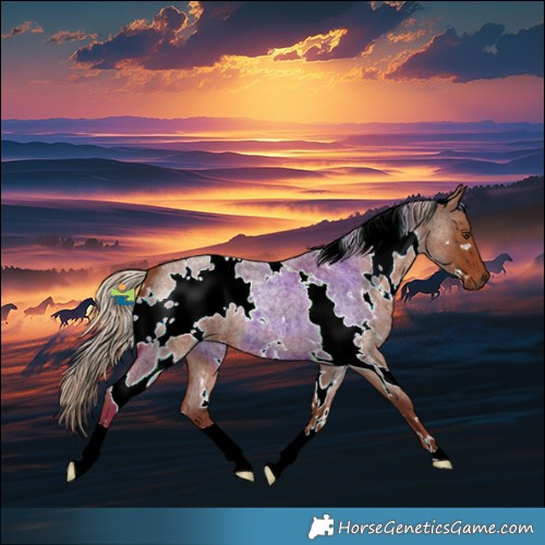 Horse Color:White Spotted Red Roan