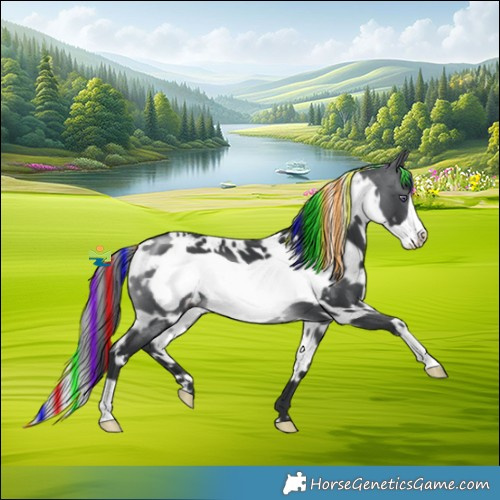 Horse Color:Painted White Spotted Brown Chinchilla Frame 