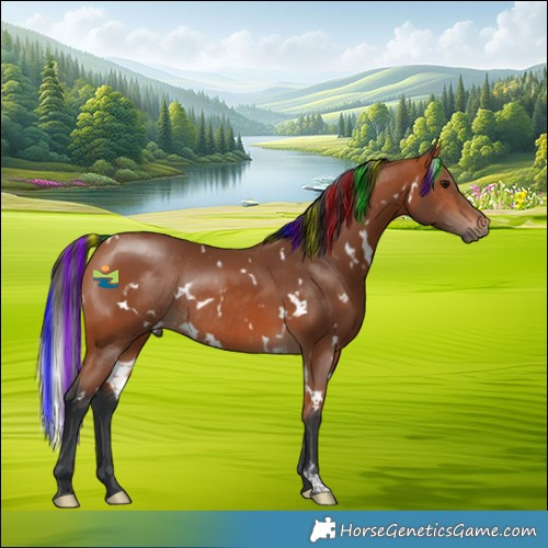 Horse Color:Painted White Spotted Bay Rabicano 