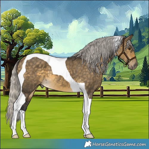 Horse Color:Silver Buckskin Dun Tobiano