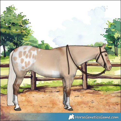 Horse Color:Silver Bay Dun Tobiano Blanket 