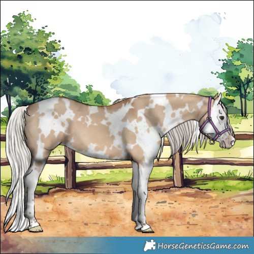 Horse Color:White Spotted Silver Bay Dun Splash