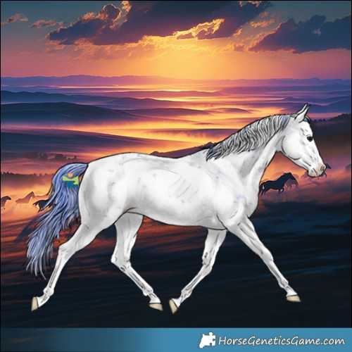 Horse Color:Watercolor White Spotted Buckskin Sabino Splash Rabicano 