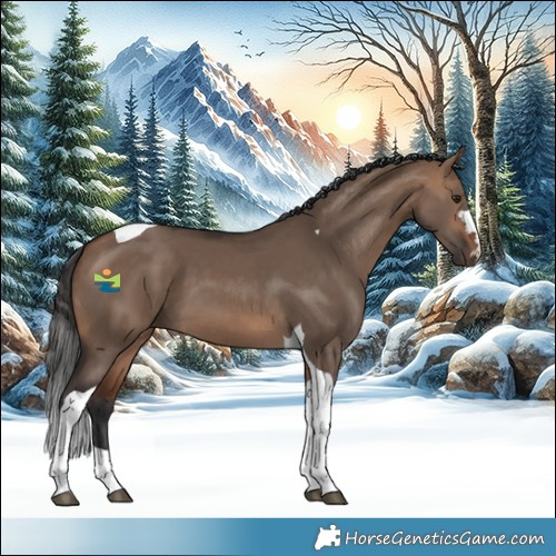 Horse Color:Bay Dun Tobiano 