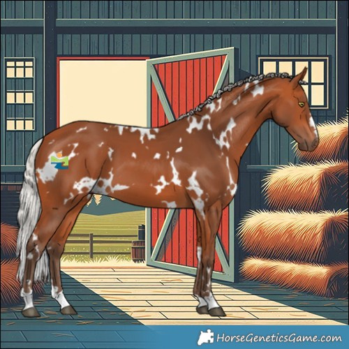 Horse Color:White Spotted Silver Bay 