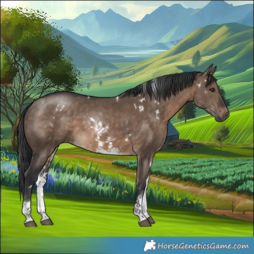 Horse Color:White Spotted Brown Dun Rabicano 
