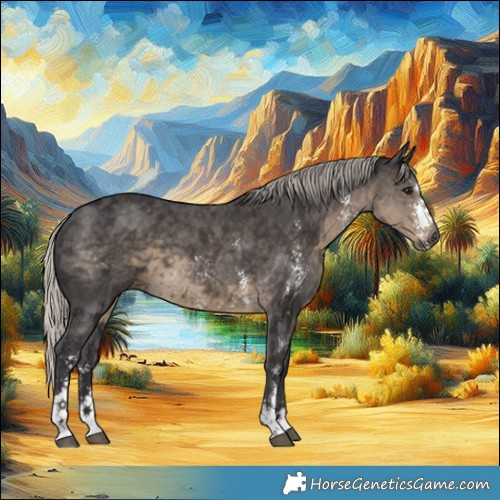 Horse Color:Silver Smoky Black Sabino 