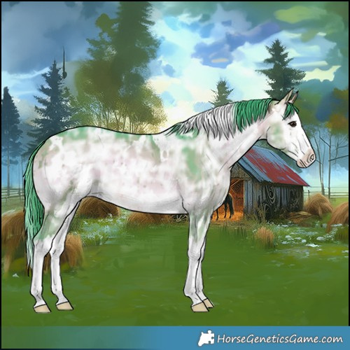 Horse Color:Watercolor White Spotted Brown Ice Onyx Splash Brindle 