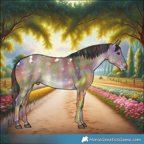 Horse Color:Nacre White Spotted Liver Red Dun 