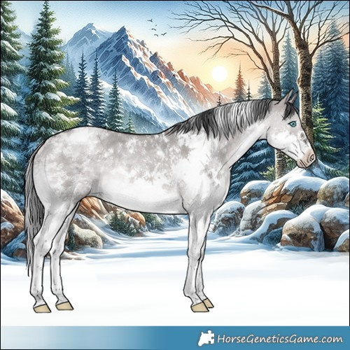 Horse Color:Platinum White Spotted Brown Dun Splash Tobiano Rabicano 
