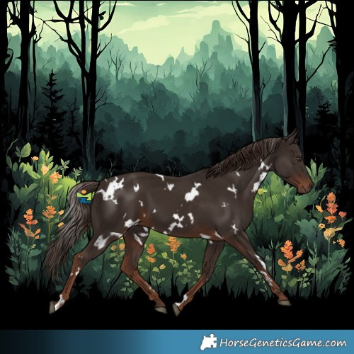 Horse Color:White Spotted Liver Chestnut