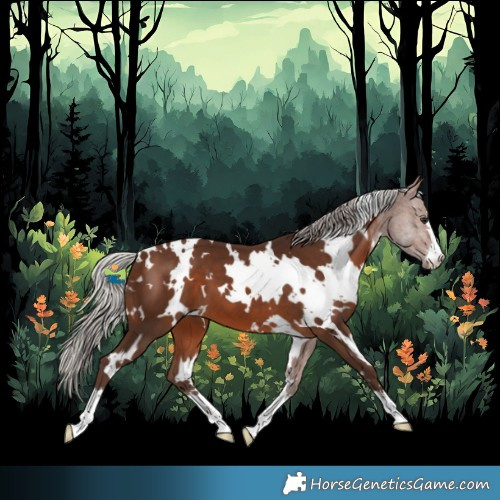 Horse Color:White Spotted Silver Brown