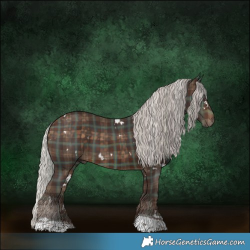 Horse Color:Plaid  White Spotted Silver Brown Tobiano 