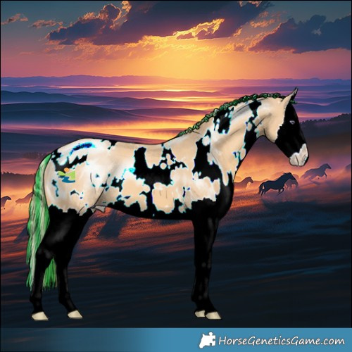 Horse Color:Painted Watercolor White Spotted Chestnut Chinchilla Splash 
