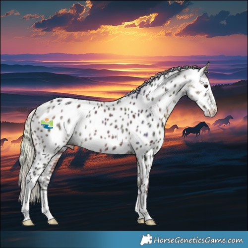 Horse Color:Nacre Silver Buckskin Ice Sabino Near Leopard 