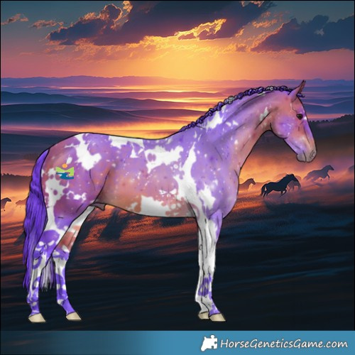 Horse Color:Watercolor White Spotted Bay Tobiano 