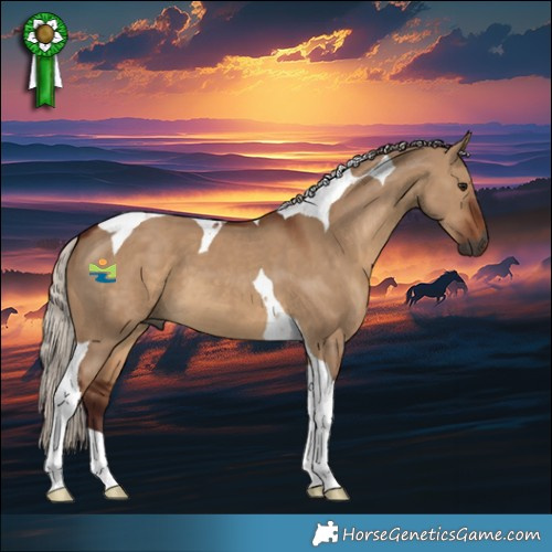 Horse Color:Gray Chocolate Silver Bay Dun Tobiano 