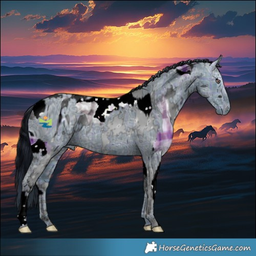 Horse Color:Plaid  Silver Black Chinchilla Ice Splash Tobiano  and ERROR: UNKNOWN ANOMALY