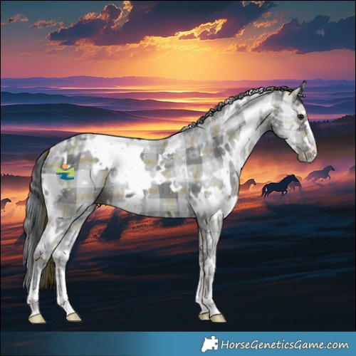 Horse Color:Plaid White Spotted Black Chinchilla Ice