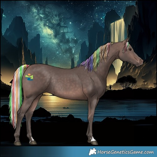 Horse Color:Platinum Painted Silver Bay Rabicano 