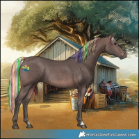 Horse Color:Platinum Painted Silver Bay Rabicano