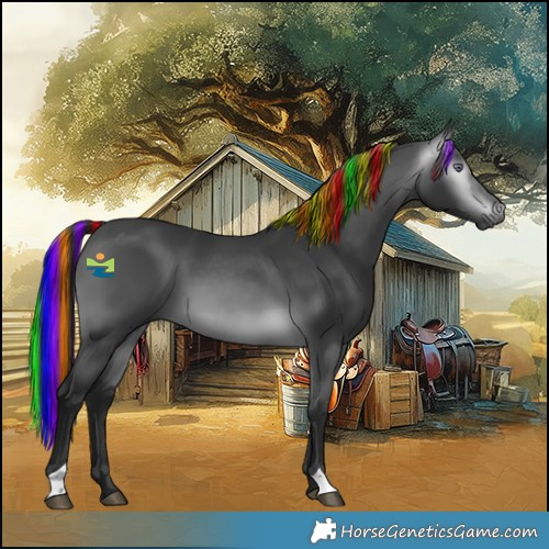 Horse Color:Gray Painted Bay Chinchilla