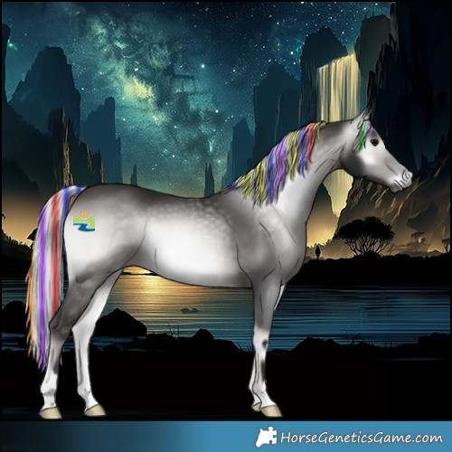 Horse Color:Gray Platinum Painted Silver Brown Onyx 