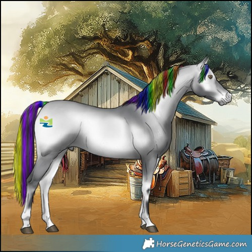 Horse Color:Painted Bay Chinchilla Onyx Rabicano 