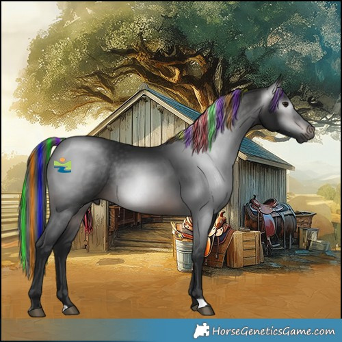 Horse Color:Gray Painted Brown Rabicano 
