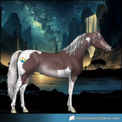 Horse Color:Chocolate Silver Brown Chinchilla Tobiano 