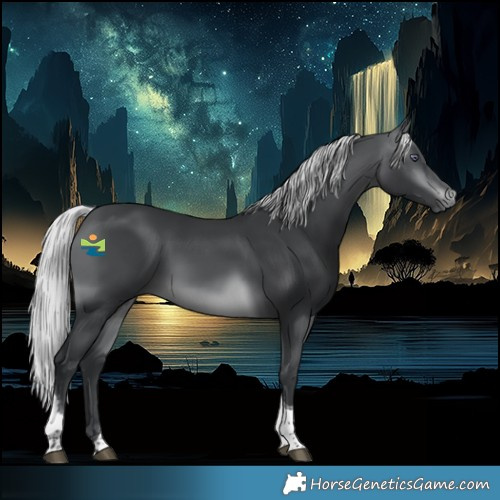 Horse Color:Platinum Silver Brown Chinchilla Tobiano 