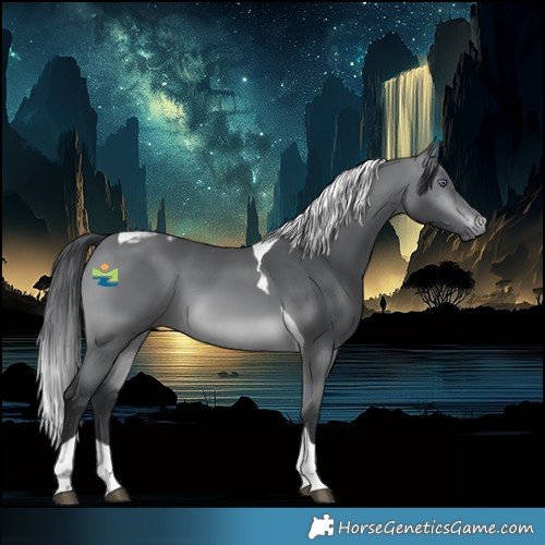 Horse Color:Brown Chinchilla Tobiano 
