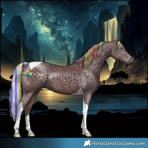Horse Color:Platinum Painted Chocolate Silver Black Chinchilla Tobiano Rabicano 