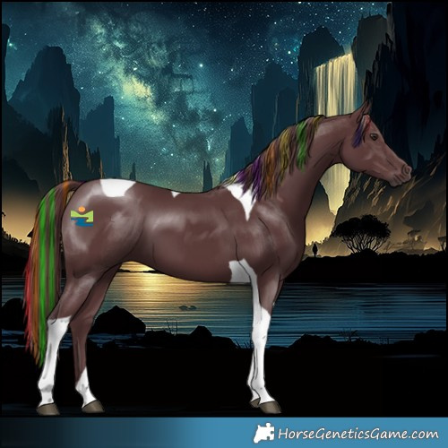 Horse Color:Painted Chocolate Black Chinchilla Tobiano 