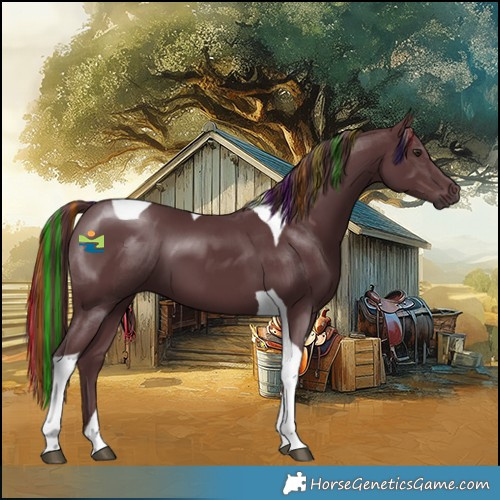 Horse Color:Painted Chocolate Black Chinchilla Tobiano 