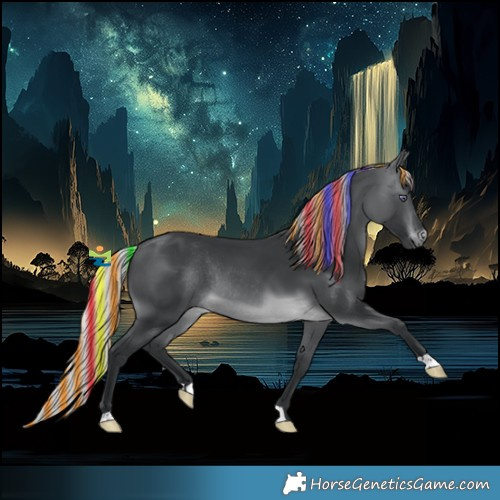 Horse Color:Platinum Painted Silver Brown Chinchilla Rabicano 