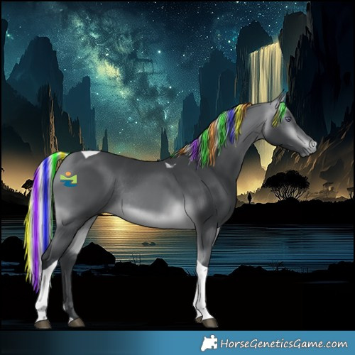Horse Color:Platinum Painted Silver Bay Chinchilla Tobiano Rabicano 