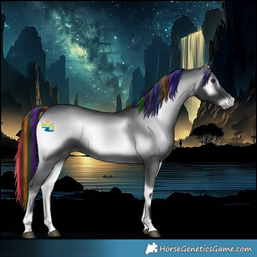 Horse Color:Platinum Painted Blue Onyx Chinchilla 