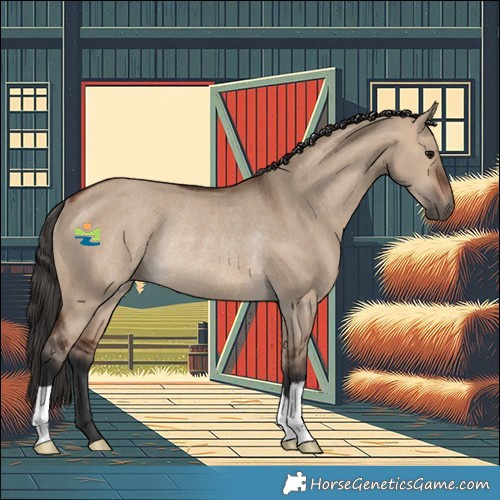Horse Color:Brown Dun Rabicano 