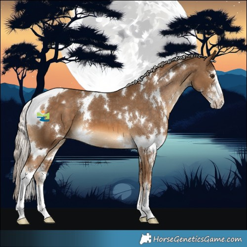 Horse Color:White Spotted Chocolate Palomino Sabino Varnish 