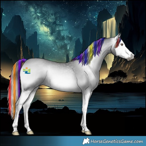 Horse Color:Gray Painted Bay Chinchilla Onyx Splash 