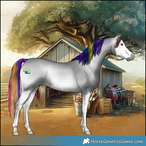 Horse Color:Gray Painted Bay Chinchilla Onyx Splash 