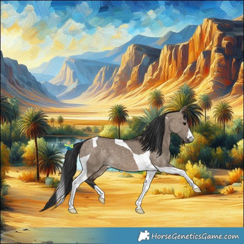 Horse Color:Brown Dun Tobiano 