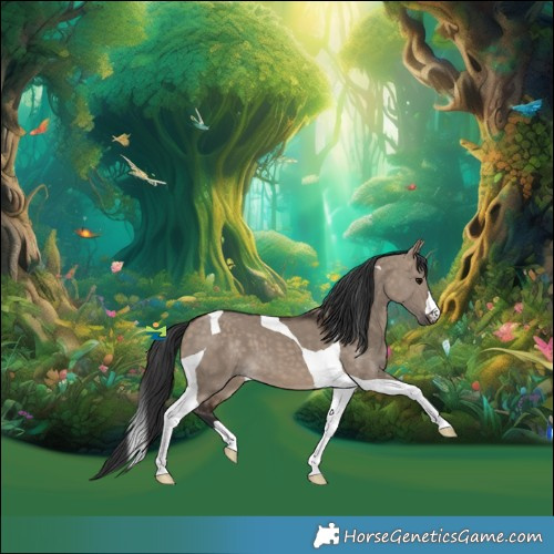 Horse Color:Brown Dun Tobiano 